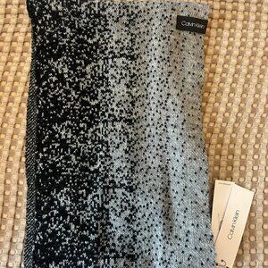 Black & Gray Calvin Klein Infinity Scarf, NWT